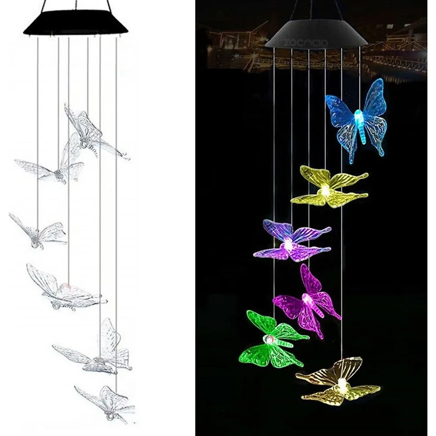 Vista 15 de Movil De Viento Solar Decorativo Luces - DISEÑO: Luna Estrellas